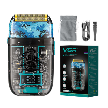 VGR V-352 Transparent Waterproof Rechargeable Shaver for Men