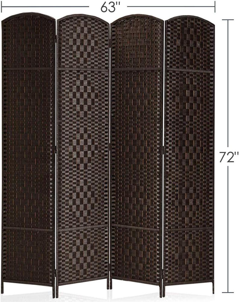 4 Panel wood room divider screen