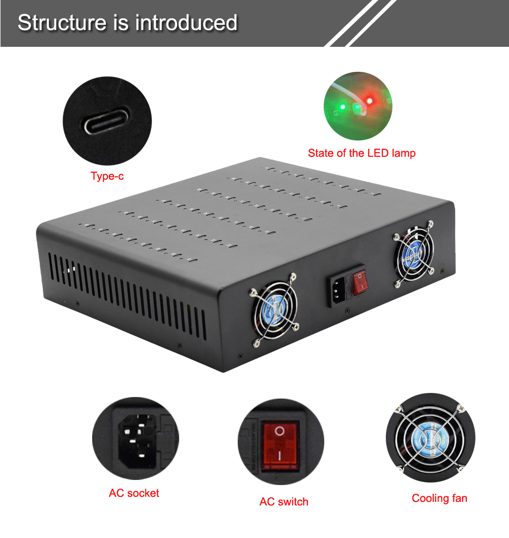 smart 48 port type-c charger Structure Is Introduced Png