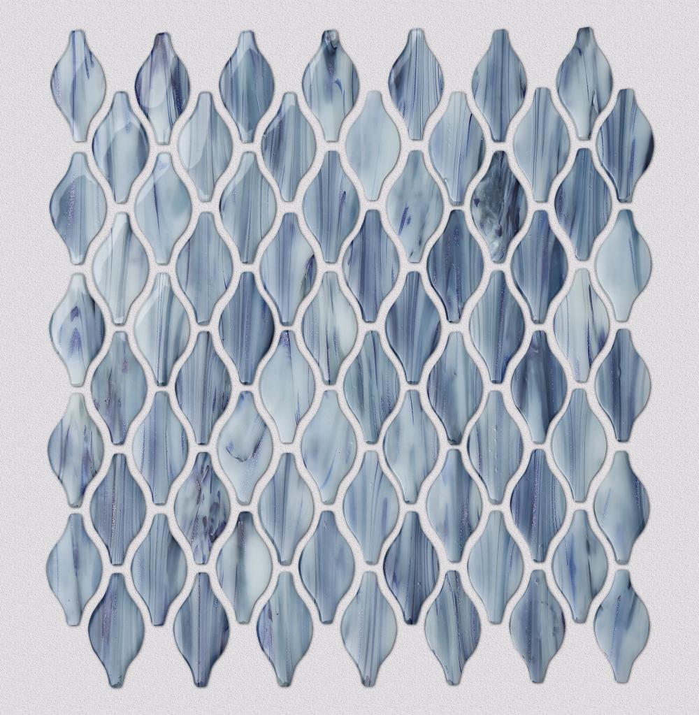Blue star powder glass mosaic tiles