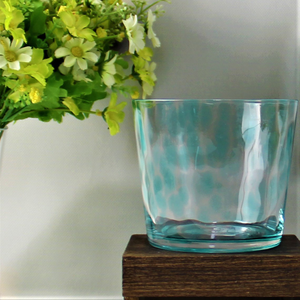 Blue Conffeti Glass Cup