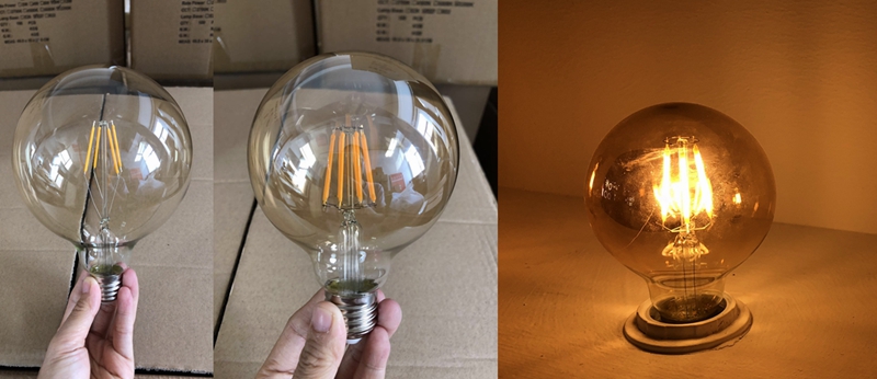 amber G95 filament bulb