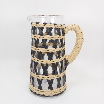 paper wrapped glass pitcher with handle