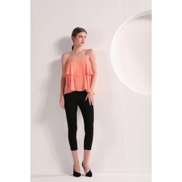 Women's Peach Color Founce Top