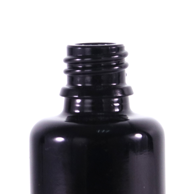 Bottle mouth of black round shoulder essential oil bottle