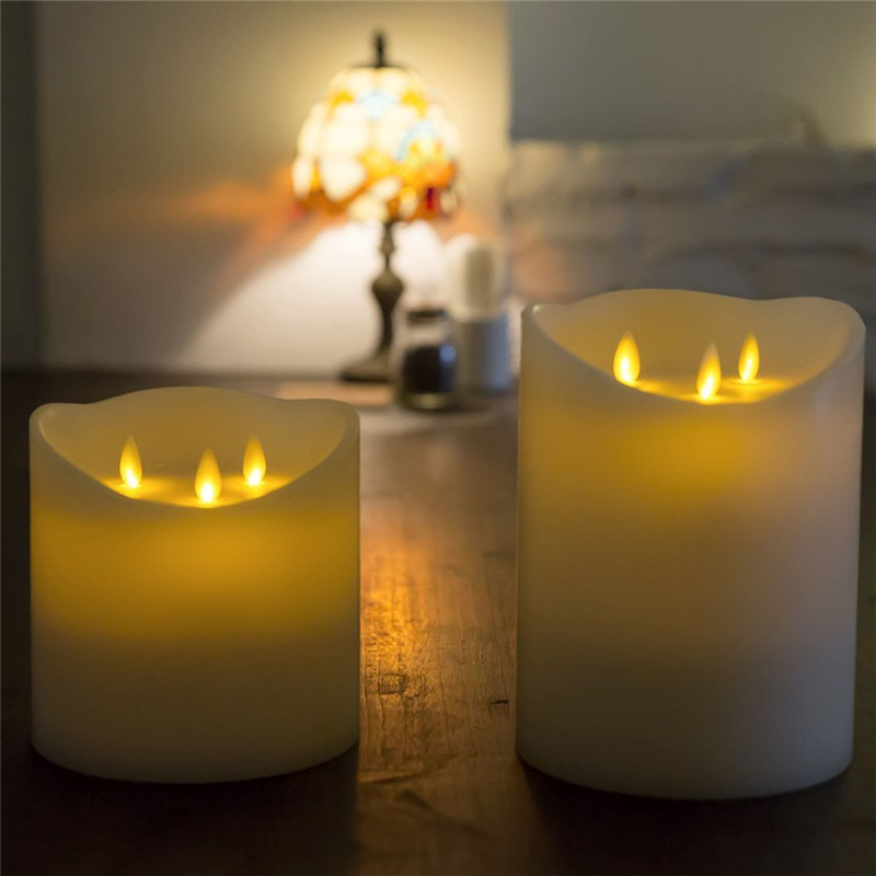 3 wick led pillar candles