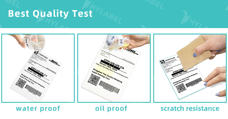 water oil scratch proof thermal shipping label