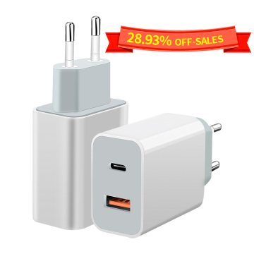 18W 2-Port QC3.0+Type-C USB Wall Charger