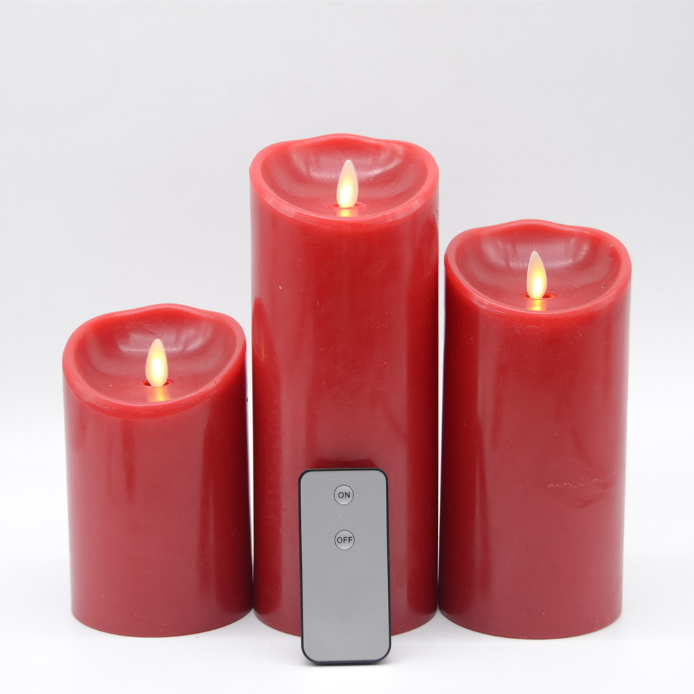 Led flameless pillar candles