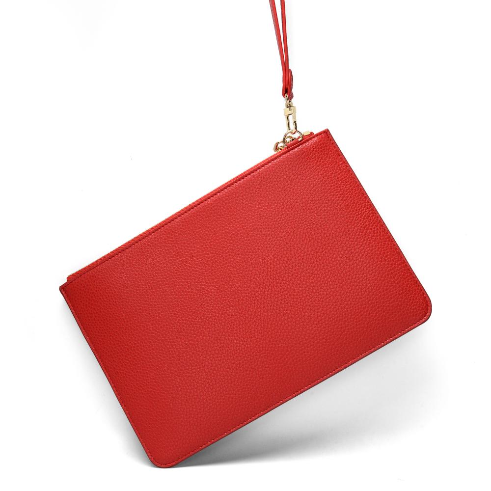 Red Litchi Clutch Bag