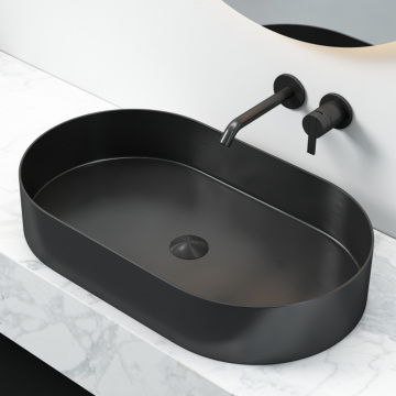 Topmount Oval Design Bathroom vessel sink