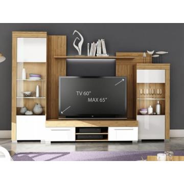 White Solid Wood Entertainment Center TV Stand Cabinet