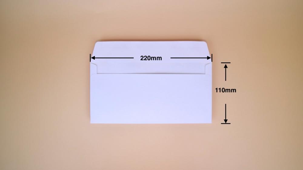 Dl White Gummed Wallet Envelope