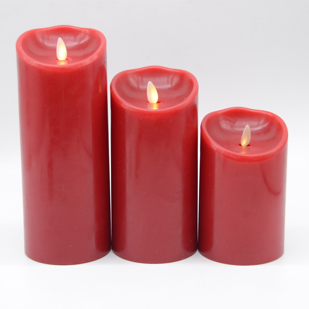 colored electric led flameless pillar candles