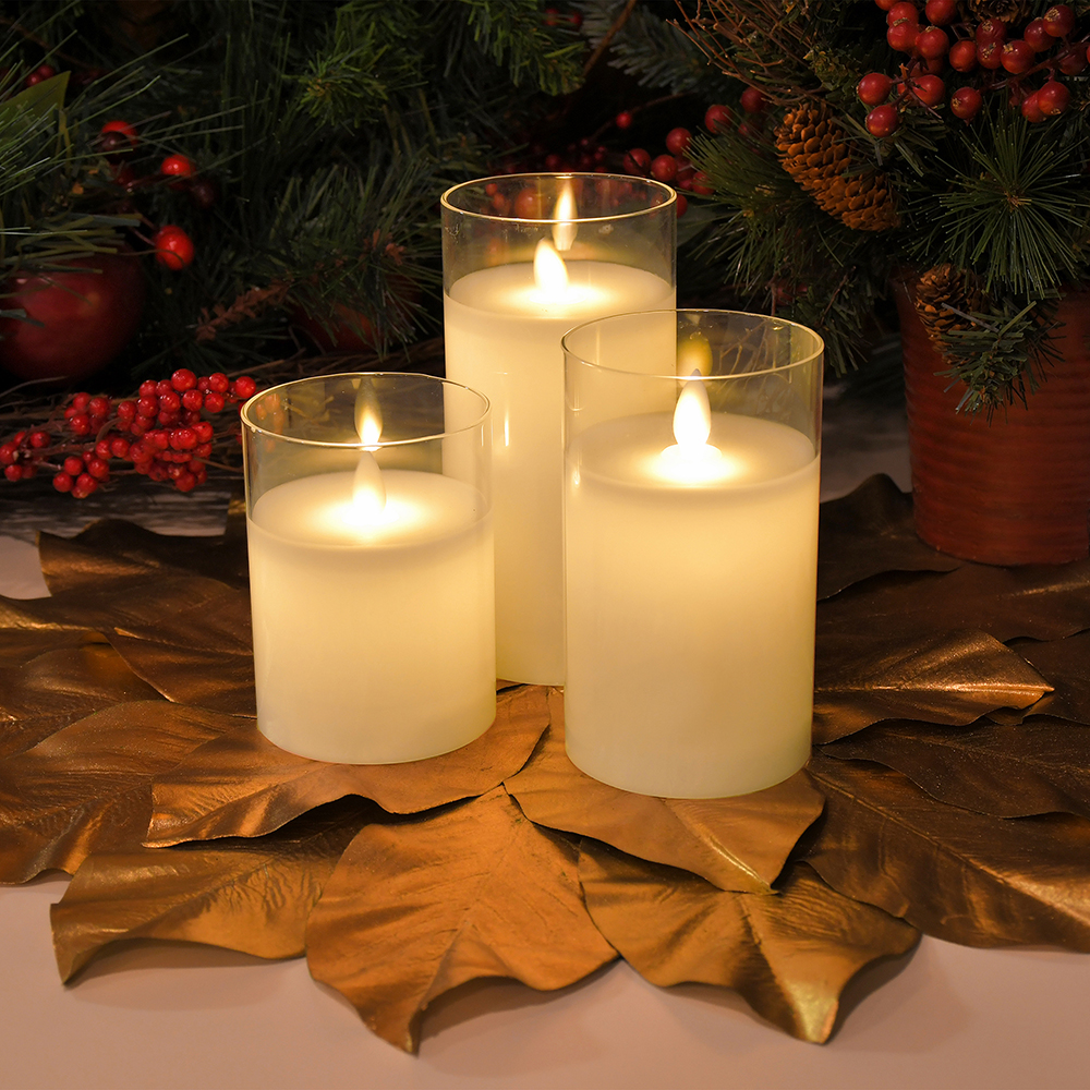 Led Flameless Glass Candles