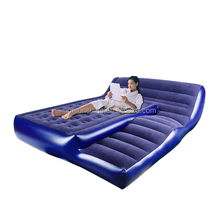 Factory Customization Blue 2in1 Inflatable Air Bed 2
