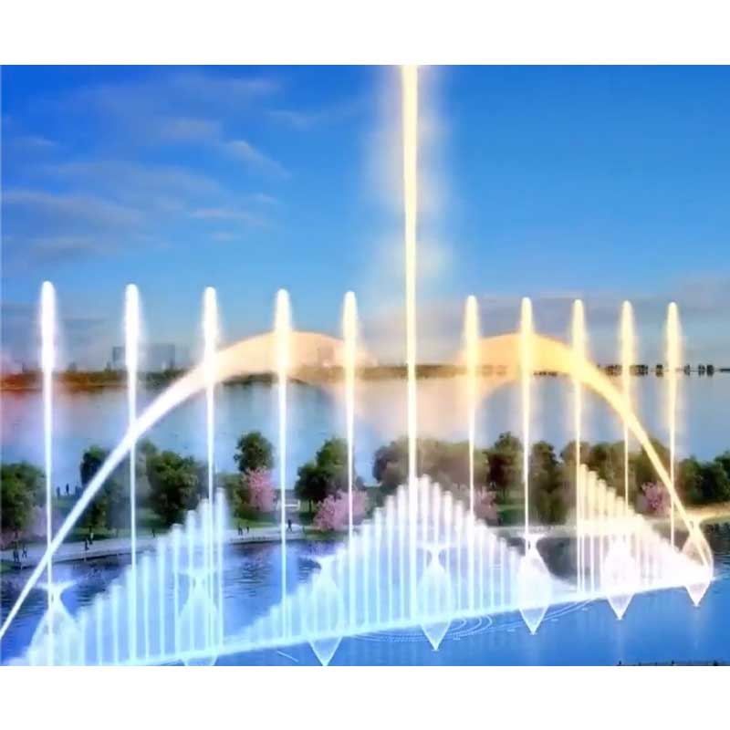 Lake Spray Animation Music Fountain White Scenery