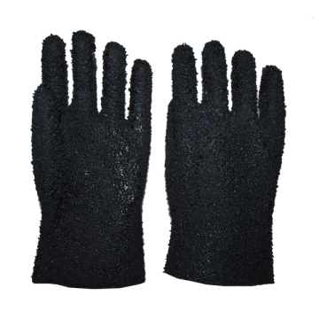 Black pvc double dipped gloves with chips