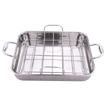 Stainless steel square roasting pan with rack cooking pans
