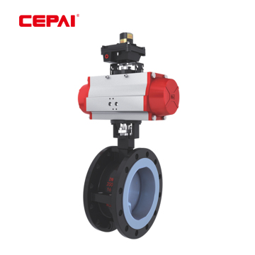 High Quality Pneumatic fluorine lined butterfly valve