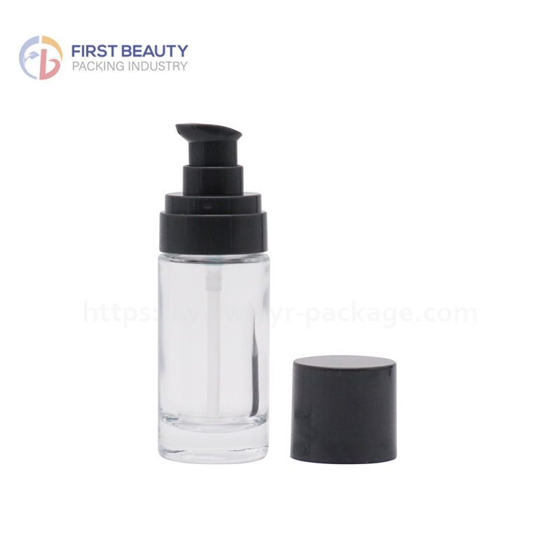 Glass Lotion Bottle Transparent Glass Bottle With Plastic Lotion Pump For Skincare2