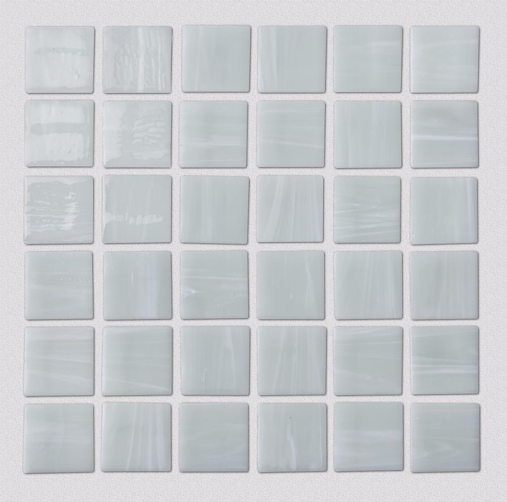 Milky white square glass mosaic tile