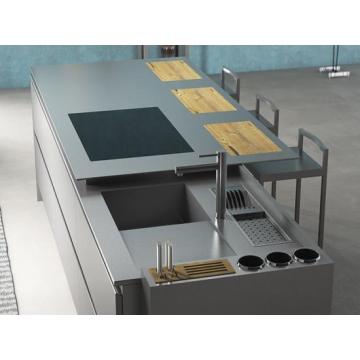 Minimalism Modular Stainless Steel Island Kitchen Cabinets