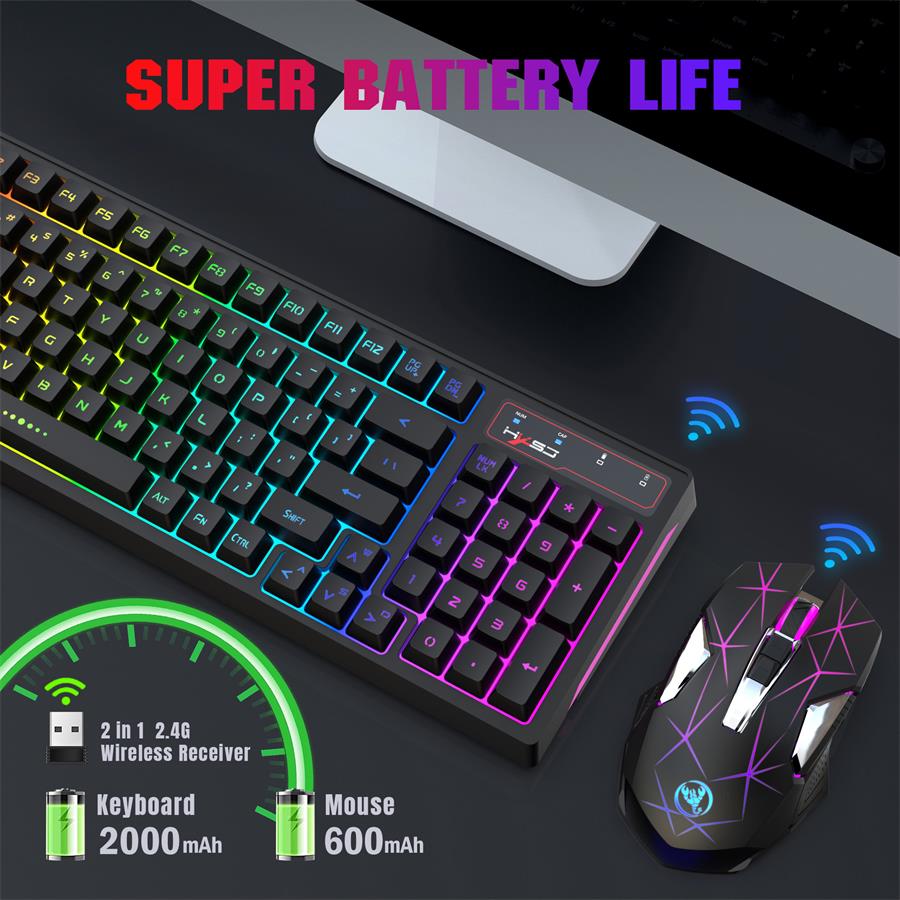 glowing keyboard and mouse 