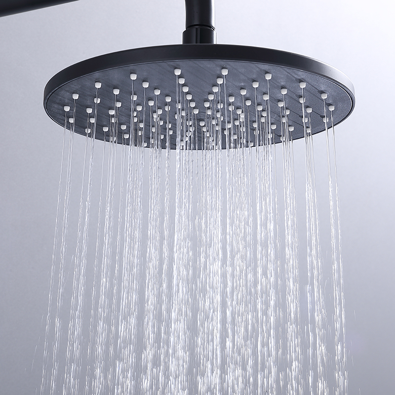 round black rainfall shower head shower mixer