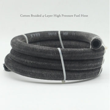 Cotton braided 4 layer high pressure fuel hose