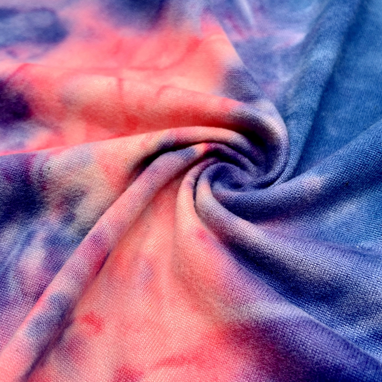 Tie dyed jersey fabric