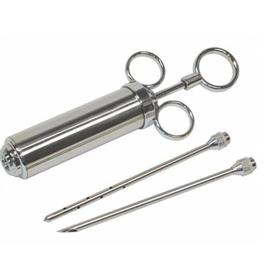 2oz 304 Stainless Meat Injector Syringe BBQ Grill Smoker Steak