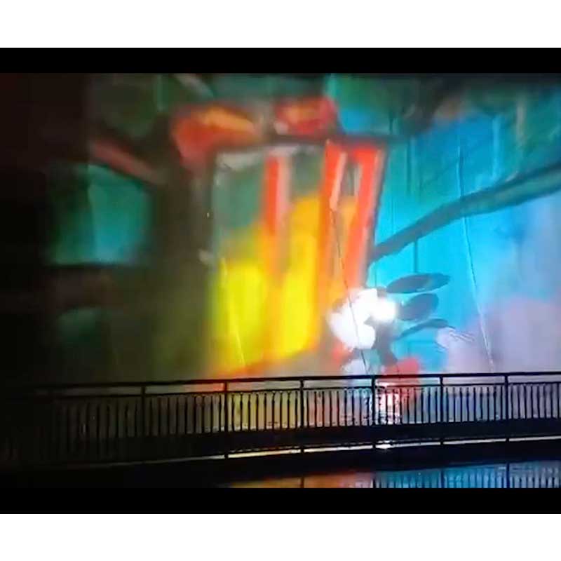 Colorful Water Curtain Projection