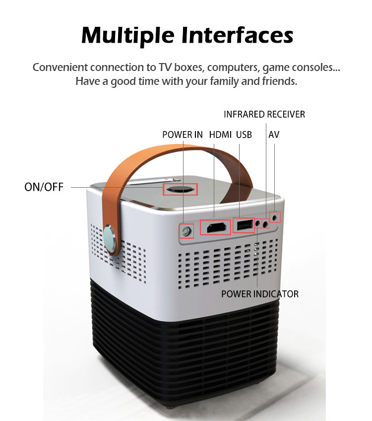 Porodo portable battery projector