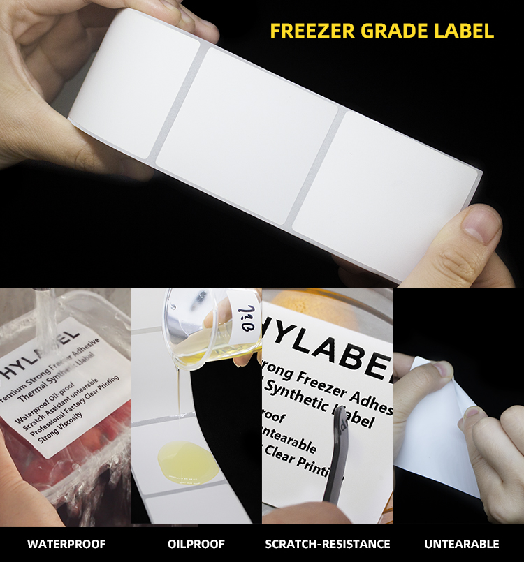 synthetic freezer glue food packing label sticker 