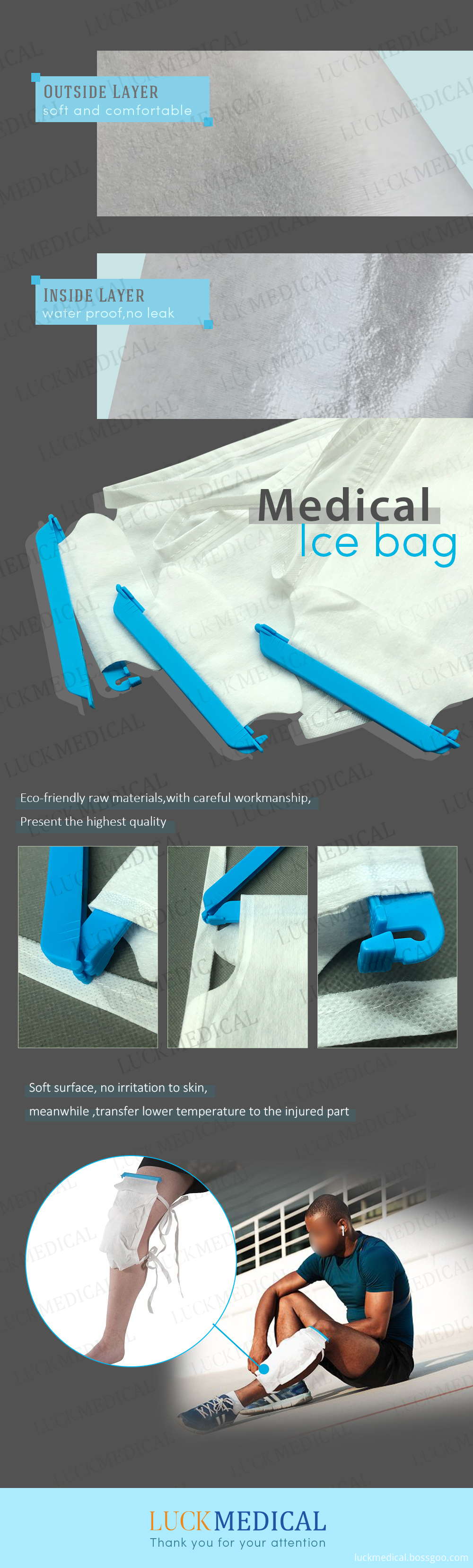 Package Medical Surgical Disposable Ice Bag For Injury
