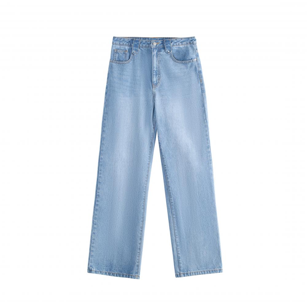 Light Blue Denim Straight-leg Trousers