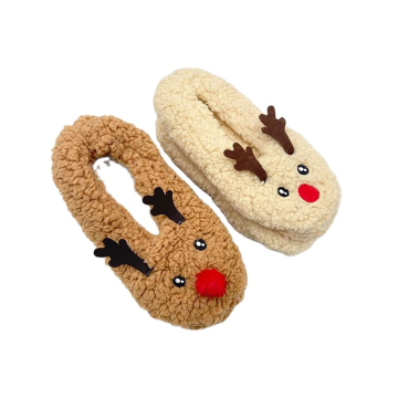 Women Warm Fuzzy Cable Knit Ballerina Slippers