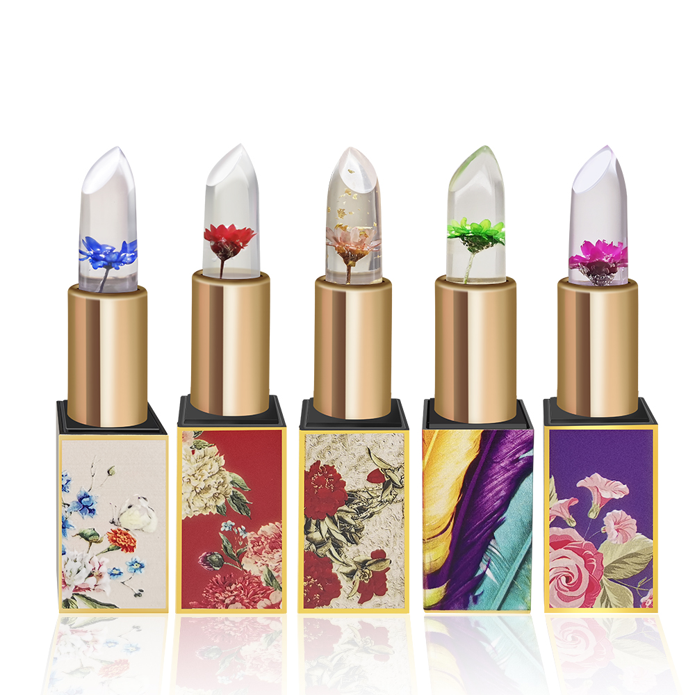 Red Pack of 6 Crystal Dry Flower Jelly Lipstick1