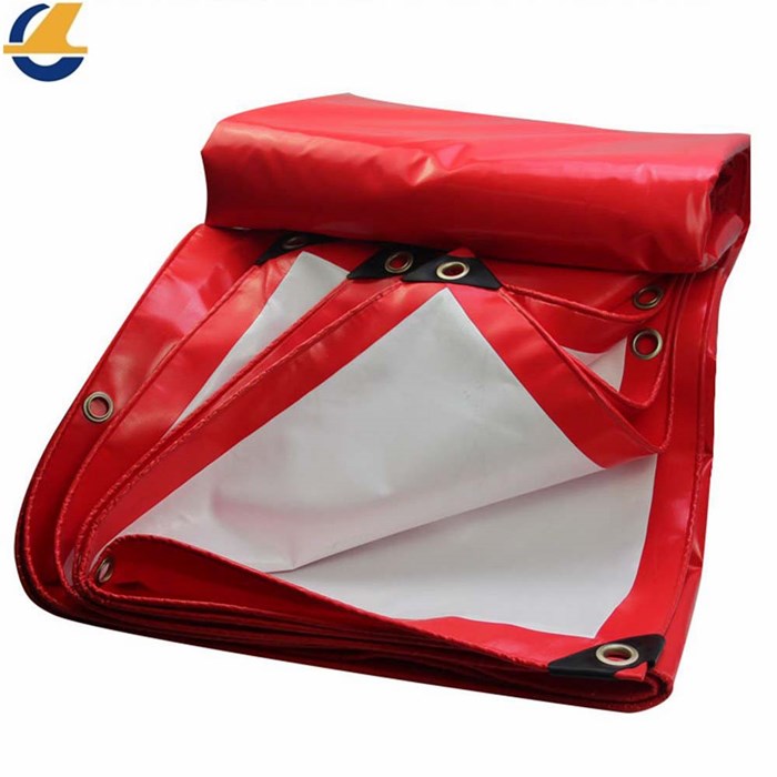 Red vinyl tarps