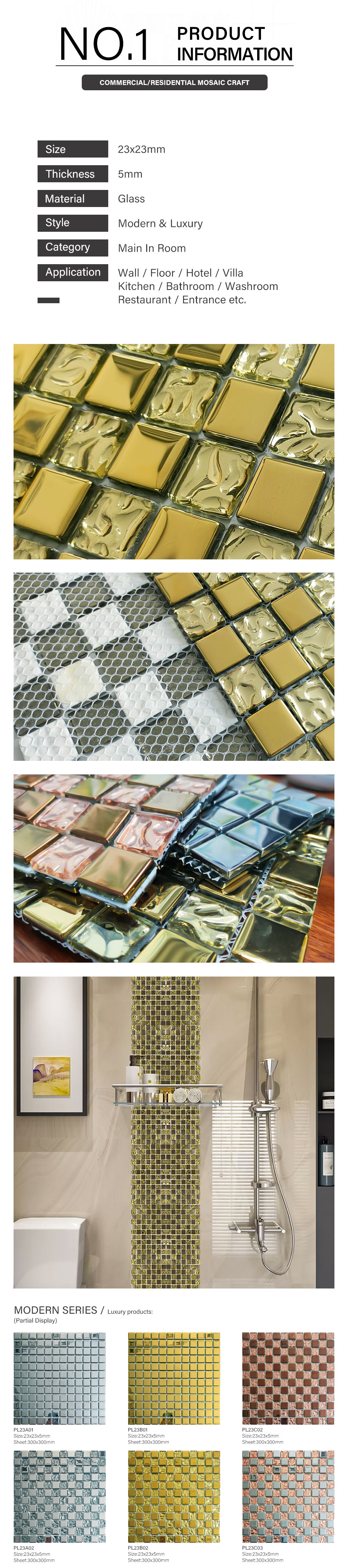 golden&silver glass tiles