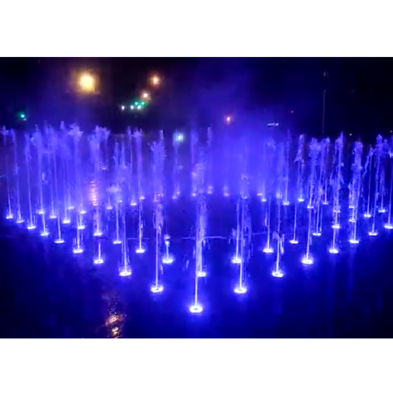 Blue Square Running Fountain