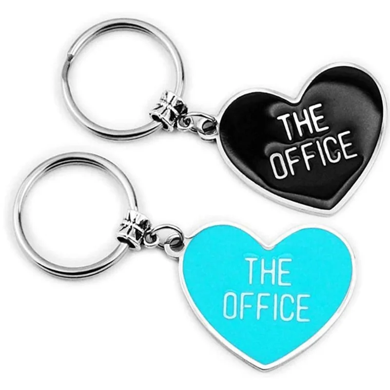 blue and black heart keychain