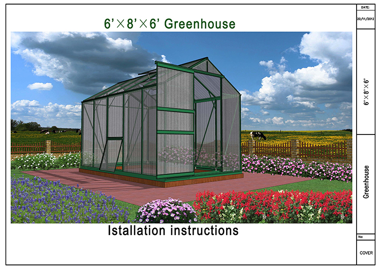 6×8×6 pc garden greenhouse