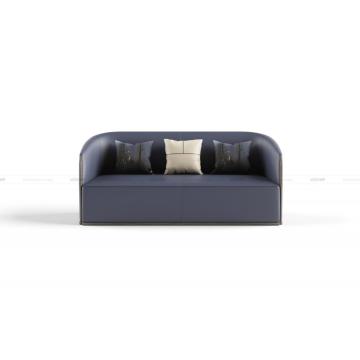 2 seats leather sofa 304 S/S frame sofa