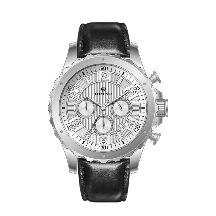 Sport Timepiece Leather Chronograph Men Watch