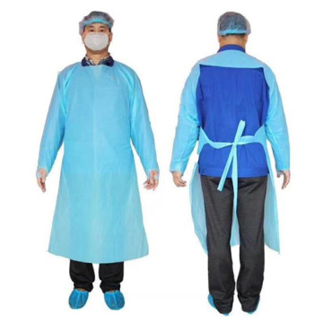 22GSM PE film disposable isolation gown