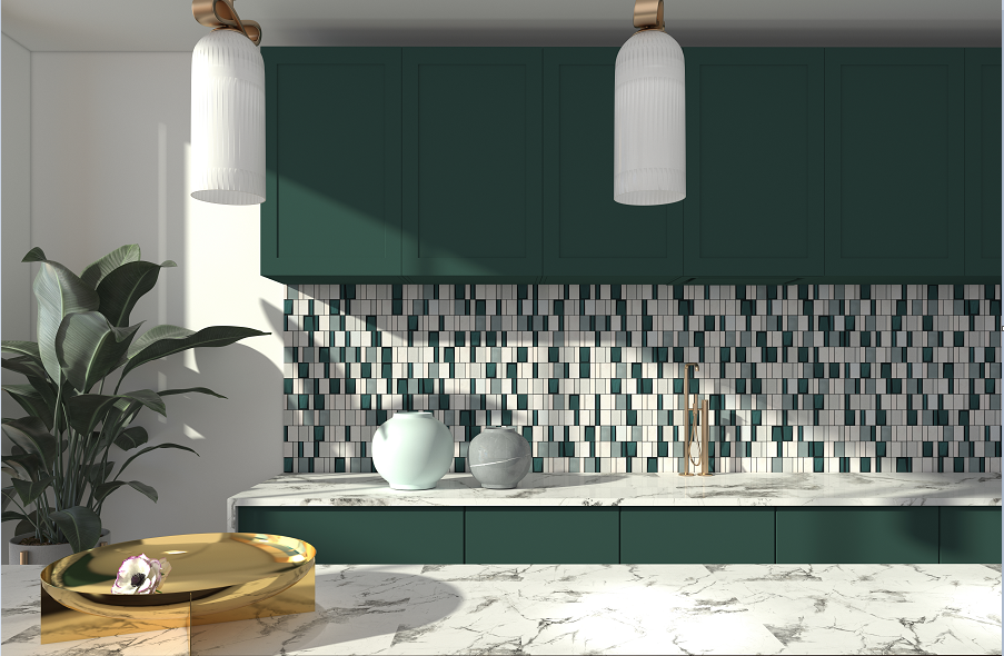 Kitchen Geometric Art Glass Mosaic Ceramic Wall Tiles