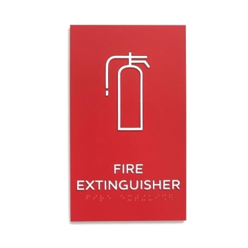 Letters Fire Extinguisher Sign with Grade 2 Braille