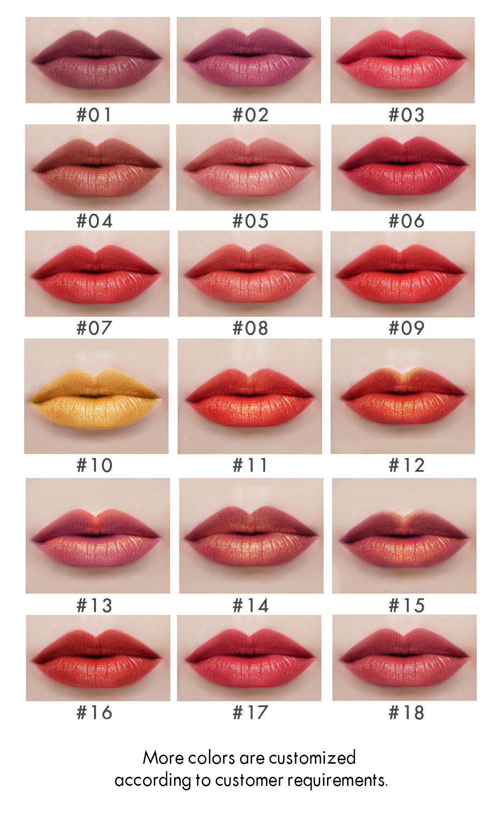 2. 6-color lipstick color card
